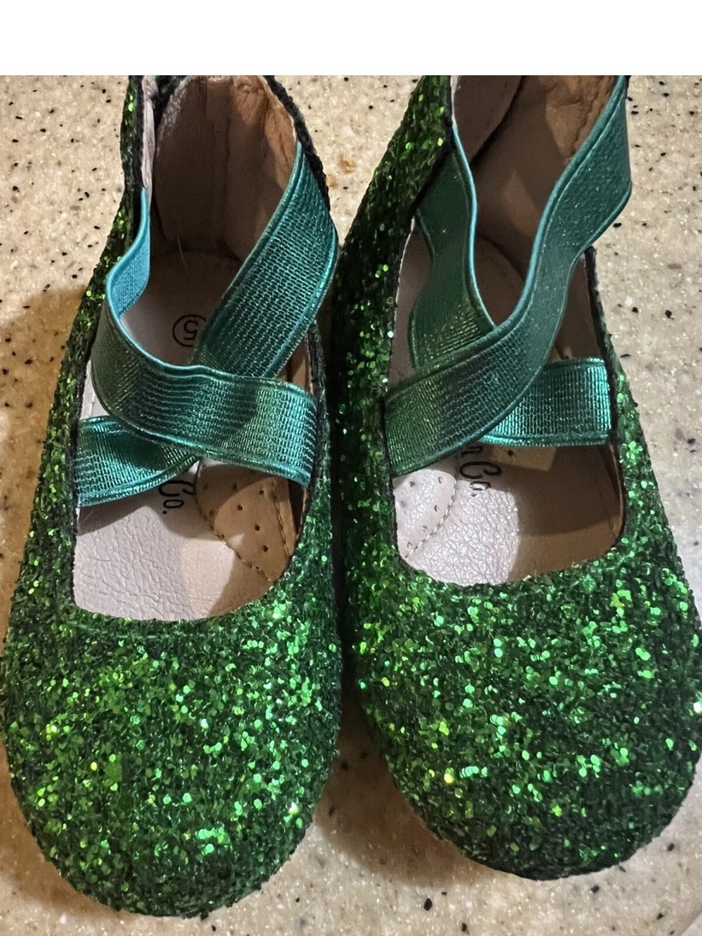 A Bear Co Girl’s Ballet Flats Sz 5 Shoes Green Toddler Christmas Pumpkin sparkl